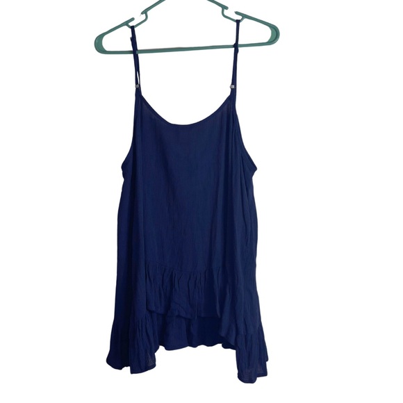 3/$20 Torrid Deep Blue Lace Spaghetti Strap Blouse - Picture 2 of 4